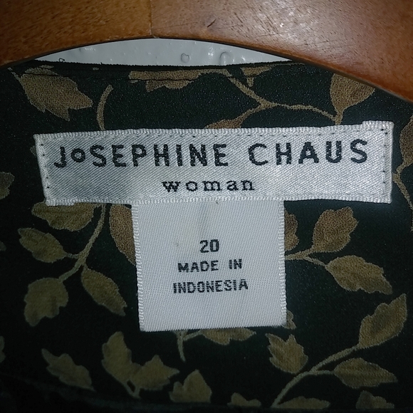 Josephine Chaus 20 Skirt Suit Black Gold Stemmed Leaf Pattern Set Plus - Picture 11 of 12